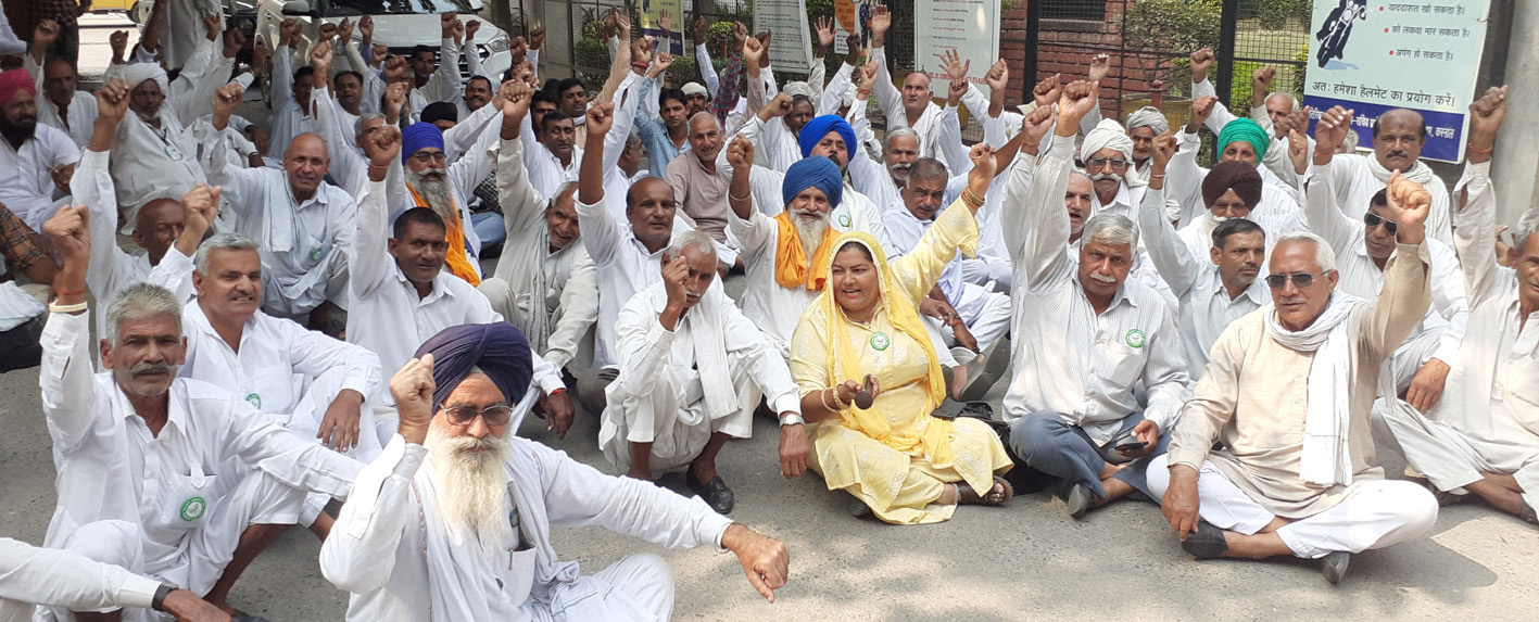 आरसीईपी के विरोध में गरजे किसान, करनाल की सडकों पर उतरकर किया प्रदर्शन