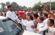 करनाल में दुष्यंत चौटाला का किया जोरदार स्वागत