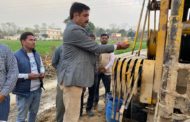 प्रो.राम कुमार ने किया पंजावर में सिंचाई ट्यूबल का भूमि पूजन