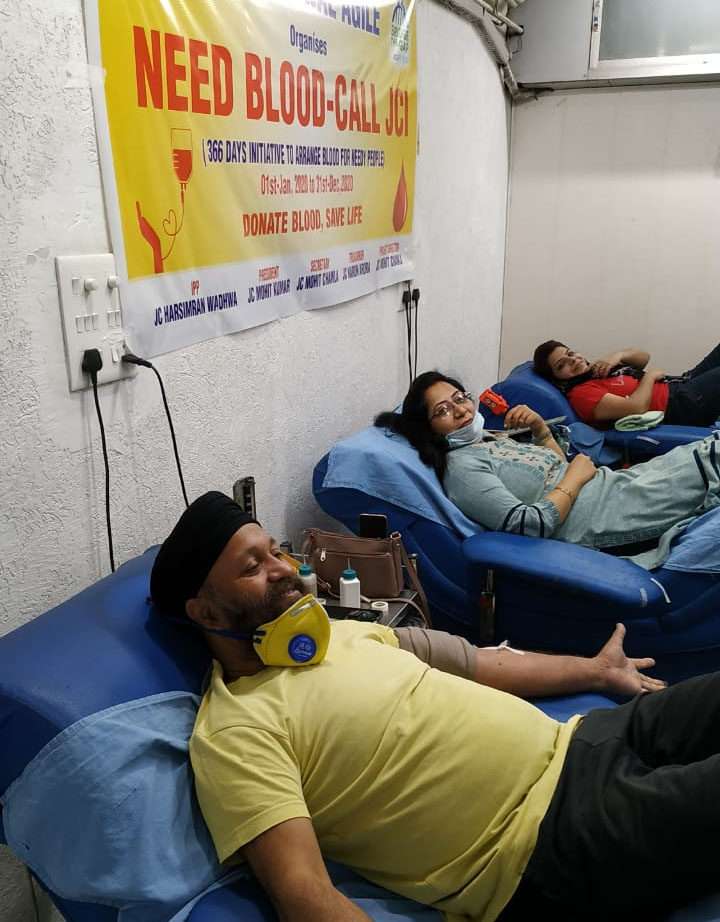 जेसीआई करनाल एजाइल ने लगाया दो दिवसीय रक्तदान शिविर