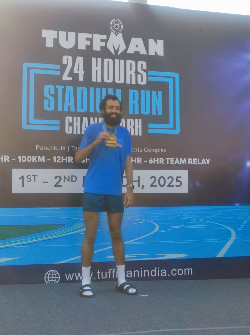 परवाणू के सुधांशू सहगल ने टफमैन -24 घंटे स्टेडियम रन में 176 किलोमीटर दौड़ कर तीसरा स्थान हासिल किया